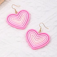 1 Pair Sweet Heart Shape Arylic Drop Earrings main image 6