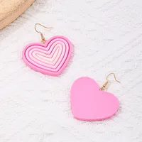 1 Pair Sweet Heart Shape Arylic Drop Earrings main image 5