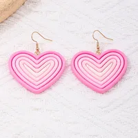1 Pair Sweet Heart Shape Arylic Drop Earrings main image 7