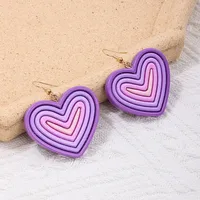 1 Pair Sweet Heart Shape Arylic Drop Earrings main image 2