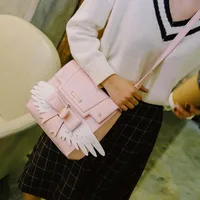 Women's Small Pu Leather Bow Knot Streetwear Magnetic Buckle Handbag main image 5