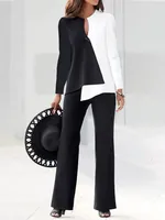 Holiday Daily Women's Vacation Color Block Polyester Chiffon Printing Pants Sets Pants Sets main image 3