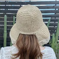 Women's Vacation Color Block Curved Eaves Sun Hat main image 4