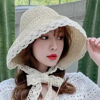 Women's Vacation Color Block Curved Eaves Sun Hat main image 5