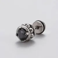 1 Piece Vintage Style Geometric 316 Stainless Steel  Zircon Ear Studs main image 5