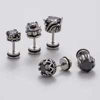 1 Piece Vintage Style Geometric 316 Stainless Steel  Zircon Ear Studs main image 1