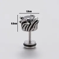1 Piece Vintage Style Geometric 316 Stainless Steel  Zircon Ear Studs sku image 3