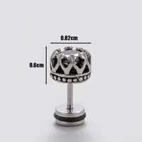 1 Piece Vintage Style Geometric 316 Stainless Steel  Zircon Ear Studs sku image 4