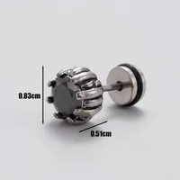 1 Piece Vintage Style Geometric 316 Stainless Steel  Zircon Ear Studs sku image 5