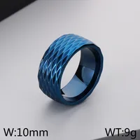 Casual Simple Style Argyle Stainless Steel 18K Gold Plated Men's Wide Band Rings sku image 20