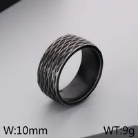 Casual Simple Style Argyle Stainless Steel 18K Gold Plated Men's Wide Band Rings sku image 7