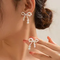 Modern Style Simple Style Bow Knot Copper Handmade Plating 18k Gold Plated Jewelry Set sku image 24