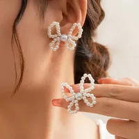 Modern Style Simple Style Bow Knot Copper Handmade Plating 18k Gold Plated Jewelry Set sku image 25
