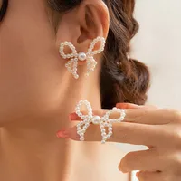 Modern Style Simple Style Bow Knot Copper Handmade Plating 18k Gold Plated Jewelry Set sku image 21