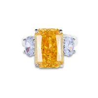 925 Sterling Silver High Carbon Diamond Geometric Rings main image 2