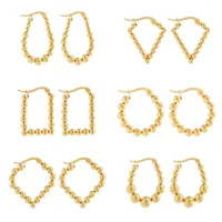 1 Pair Simple Style U Shape Round Square Plating 304 Stainless Steel 18K Gold Plated Earrings main image 1