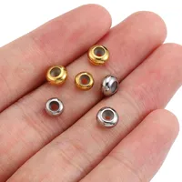 10 PCS/Package Diameter 6 Mm Diameter 7 Mm Diameter 8mm Hole 3~3.9mm 304 Stainless Steel Solid Color Polished Beads main image 2
