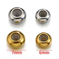 10 PCS/Package Diameter 6 Mm Diameter 7 Mm Diameter 8mm Hole 3~3.9mm 304 Stainless Steel Solid Color Polished Beads main image 4