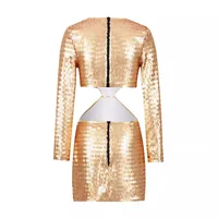 Women's Sheath Dress Sexy V Neck Long Sleeve Solid Color Above Knee Banquet Daily Bar main image 3