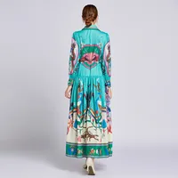 Women's Swing Dress Vintage Style Turndown Printing Long Sleeve Printing Maxi Long Dress Daily main image 5