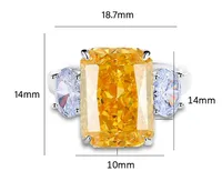 925 Sterling Silver High Carbon Diamond Geometric Rings main image 8