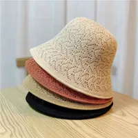 Women's Vacation Simple Style Solid Color Braid Wide Eaves Bucket Hat main image 5