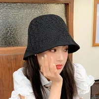 Women's Vacation Simple Style Solid Color Braid Wide Eaves Bucket Hat sku image 3