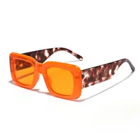 Streetwear Solid Color Leopard Ac Square Full Frame Men's Sunglasses main image 5