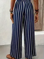 Women's Casual Holiday Daily Simple Style Stripe Full Length Printing Stripe Casual Pants main image 2