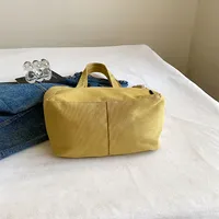 Women's Large Canvas Solid Color Classic Style Zipper Canvas Bag main image 3
