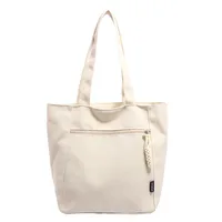 Women's Large Canvas Solid Color Classic Style Zipper Canvas Bag sku image 3