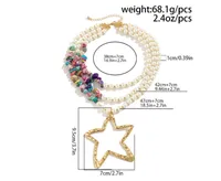Retro Ethnic Style Star Artificial Pearl Alloy Turquoise Beaded Women's Three Layer Necklace main image 5