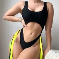 Women's Vacation Solid Color 1 Piece One Piece Swimwear main image 1