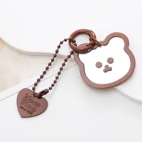 Cute Bear Heart Shape Arylic Plating Keychain main image 4