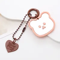 Cute Bear Heart Shape Arylic Plating Keychain sku image 8