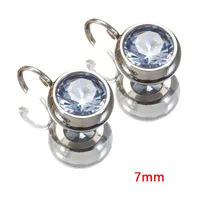 10 PCS/Package 5.5mm Diameter Diameter 7 Mm 304 Stainless Steel Zircon Round Polished Pendant sku image 2