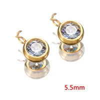 10 PCS/Package 5.5mm Diameter Diameter 7 Mm 304 Stainless Steel Zircon Round Polished Pendant sku image 3