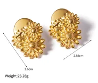 1 Pair IG Style Modern Style Simple Style Flower 304 Stainless Steel 18K Gold Plated Ear Studs main image 6