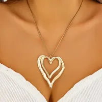 Simple Style Classic Style Heart Shape Zinc Alloy 14K Gold Plated Women's Pendant Necklace main image 1