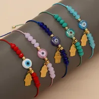 Bohemian Geometric Devil's Eye Artificial Crystal Rope Women's Drawstring Bracelets main image 1