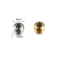 10 PCS/Package Diameter 6 Mm Diameter 7 Mm Diameter 8mm Hole 3~3.9mm 304 Stainless Steel Solid Color Polished Beads main image 5