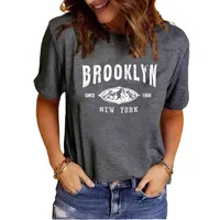Women's T-shirt Short Sleeve T-Shirts Printing Streetwear Letter Mountain main image 2