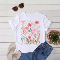 Women's T-shirt Short Sleeve T-Shirts Printing Streetwear Flower main image 1