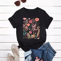 Women's T-shirt Short Sleeve T-Shirts Printing Streetwear Flower main image 5