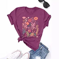 Women's T-shirt Short Sleeve T-Shirts Printing Streetwear Flower main image 4