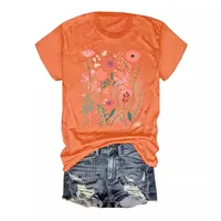 Women's T-shirt Short Sleeve T-Shirts Printing Streetwear Flower main image 3