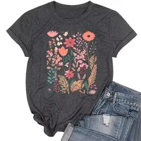 Women's T-shirt Short Sleeve T-Shirts Printing Streetwear Flower main image 2