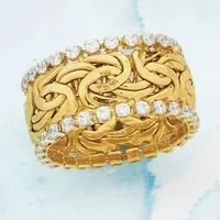Wholesale Hip-Hop Retro U Shape Geometric Copper Inlay Zircon Rings main image 1