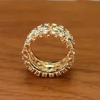 Wholesale Hip-Hop Retro U Shape Geometric Copper Inlay Zircon Rings main image 3