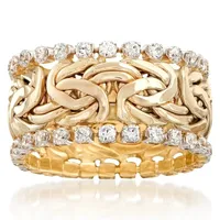 Wholesale Hip-Hop Retro U Shape Geometric Copper Inlay Zircon Rings main image 4